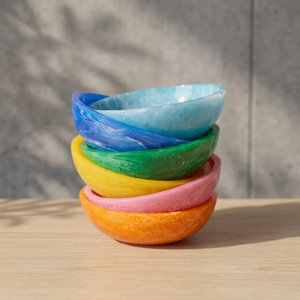 Bol à salade et fruits en résine polie fait main, texture Aqua Swirl, design moderne et luxueux, écologique, pour la maison, l'hôtel, le buffet, AUREVIA - Product Image 5