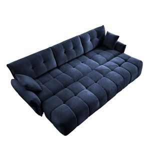 3 Seater Elegant Textured Chenille <b>Sofa</b> Set with 3 Ottomans and <b>Pillows</b> Sturdy Solid Wood Frame for Living Rooms - Product Image 5