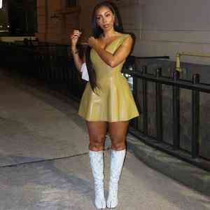 Vestido de Línea A sin Mangas, Estilo Europeo y Americano, Ajustado, Nuevo y Moderno para Otoño, Personalizable al por Mayor, Ropa de Club para Mujer - Product Image 4