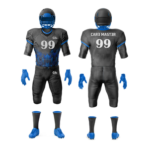 ชุดยูนิฟอร์มอเมริกันฟุตบอลชายแบบสั่งตัดไซส์ใหม่ล่าสุด แขนสั้น โพลีเอสเตอร์ 100% ระบายอากาศได้ดี แห้งเร็ว คุณภาพสูง - Product Image 3