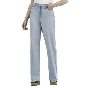 Latest Design Women's Plus Size Regular Fit Summer Washed Flat Front Casual Straight Fashionable <b>Soft</b> <b>Denim</b> <b>Jeans</b> - Product Image 5
