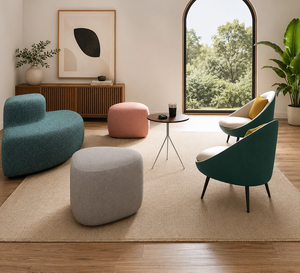 INTELLIGENTIA WOODS Modern Luxury Fabric Sofa Set Scandinavian Style with American <b>Oak</b> Wood <b>Frame</b> High Density HR Foam Living - Product Image 2
