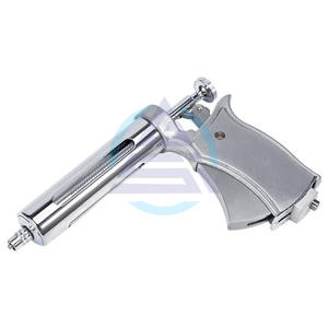 50ML Animals Adjustable <b>Syringe</b> Gun With 10pc <b>Needles</b> Automatic Continuous Stainless Steel Vaccination <b>Syringe</b> for Cow Pig Sheep - Product Image 3