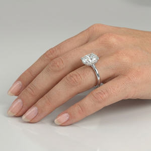 High Quality 925 Sterling <b>Silver</b> 14K Gold Plated Romantic Engagement Radiant Cut <b>Solitaire</b> Cubic Zirconia CZ Promise <b>Ring</b> - Product Image 2