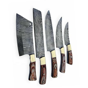 Steel Craft International, vente chaude, ensemble de couteaux de chef professionnels en acier inoxydable écologique, 5 pièces, manche en bois, cuisine - Product Image 2