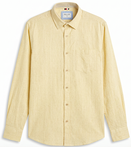 Camisa Casual de Hombre Enovate, Doble Botonadura, Manga Larga, Transpirable, 100% Algodón, con Logotipo en la Parte Posterior del Cuello, para Primavera - Product Image 1