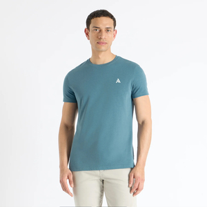 Camiseta de Hombre Casual 100% Algodón, Color Sólido, Cuello Redondo, en Oferta, con Impresión de Logotipo Personalizado - Product Image 1