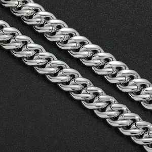 Iced Out <b>Cuban</b> <b>Link</b> <b>Chain</b> <b>Silver</b> Hip Hop Necklace Bling Thick Statement Jewelry - Product Image 3