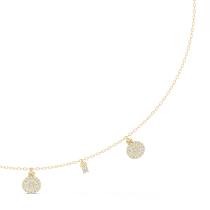 Collier Pendentif Rond en Or Jaune avec Diamant de Laboratoire Eclipse, Bijou en Diamant pour Femme, Cadeau, Fête, Mariage - Product Image 4