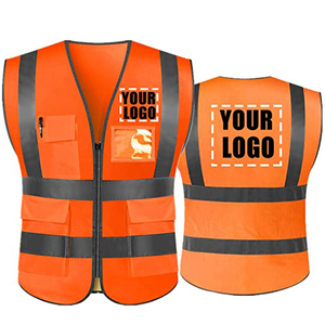 High Visibility Reflective Safety Vest with Pockets Custom Logo Industrial Workwear Gear Multi-Pocket Construction Vest - Product Image 5