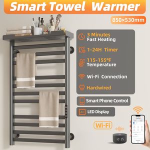 ราวแขวนผ้าเช็ดตัวไฟฟ้าติดผนัง SIOYIE 11 บาร์ ควบคุมผ่านแอพ Wi-Fi พร้อมตัวตั้งเวลาปรับได้และชั้นวางอุ่นผ้าเช็ดตัว - Product Image 2