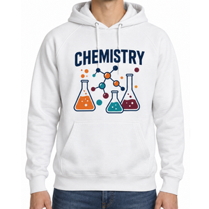 Sweat-shirt à capuche pour homme en polaire blanc avec imprimé flacon de laboratoire - Coupe décontractée - Sweat-shirt pour étudiants - Product Image 1