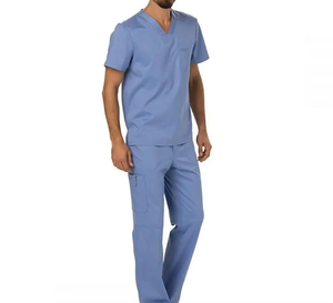 Ensemble de blouses médicales évasées pour femmes, col en V, manches courtes, uniforme médical personnalisé, tenue de travail pour infirmières - Product Image 1