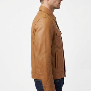 Chaqueta de Invierno Moderna de Cuero para Hombre, Chaqueta con Cierre de Cuero Genuino, Prenda Exterior Cálida y Cómoda para Aventuras Casuales al Aire Libre - Product Image 6