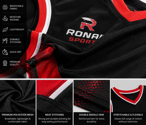 Maillot de basket-ball personnalisé sublimé pour hommes, sans manches, uniforme d'équipe, jersey de sport en polyester à séchage rapide, maillot de basket-ball personnalisé - Product Image 5