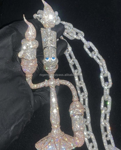จี้เพชรทรงเหลี่ยมเจียระไนแบบไอซ์สไตล์ฮิปฮอปสำหรับผู้หญิง ทอง 14k ประดับเพชร RB Gems แท้ที่ได้รับการรับรองจากห้องปฏิบัติการ รุ่นใหม่ปี 2021 รับผลิตตามสั่งขายส่ง - Product Image 2