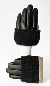 ถุงมือหนังแท้คุณภาพสูงสำหรับผู้ชาย ถุงมือขับรถหนังแกะสีดำบุขนสัตว์อุ่นสำหรับฤดูหนาว พร้อมสายรัดข้อมือปรับได้ - Product Image 4