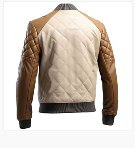 Chaqueta Bomber de Cuero PU con Cuello Camisero, Cierre de Cremallera, Diseño Acolchado, para Otoño, Corte Regular - Product Image 2