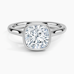 Bague SOJ 025 en argent 925 plaqué rhodium, sertie d'un moissanite taille coussin Luna 2mm, couleur D, pureté VVS1, certifiée GRA, pour fiançailles et mariage - Product Image 1