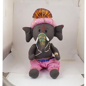 Peluche Ganesh noire artisanale, poupée en peluche douce, cadeau spirituel indien pour la décoration de la maison, vente en gros B2B - Product Image 1