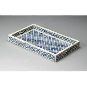 Handmade Modern Pattern Furniture <b>Tray</b> Resin Bone Inlay Decorative Serving <b>Tray</b> for Home Decor and Gift Giving - Product Image 2