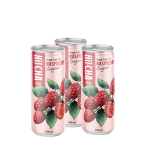 Thé glacé aux fruits frais de framboise de qualité supérieure, canette de 330 ml, saveur originale, emballage rose, boisson prête à boire pour la vente au détail et en gros - Product Image 1