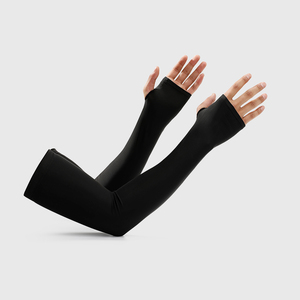 Manchon de compression athlétique personnalisé avec logo, protection UV, pour le cyclisme, la course, les sports de plein air, protection solaire, noir - Product Image 4