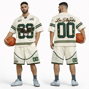 Conjunto de Camiseta y Pantalones Cortos de Fútbol Americano, Uniforme Deportivo Transpirable, Personalizado para Equipos, para Entrenamientos y Partidos - Product Image 1