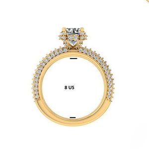 Sparkling Moissanite and Lab Grown Diamond Cross <b>Ring</b> Rose Gold Finish Stylish Jewelry Accessory - Product Image 2