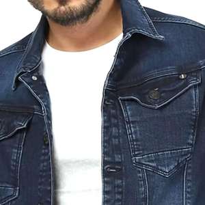 Chaqueta Vaquera Personalizada de Estilo Urbano para Hombre, Chaqueta Holgada de Mezclilla con Parches para Hombre - Product Image 4