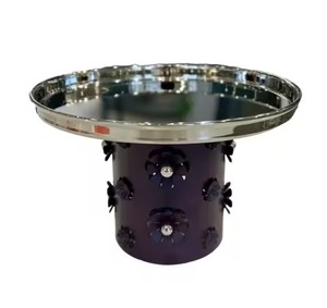 Support à gâteau de luxe nordique en argent avec couvercle en verre, base en marbre rose, plateau de présentation de desserts, vaisselle de fête - Product Image 3