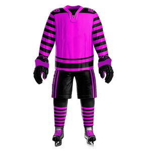 Ensemble de maillots de hockey sur glace personnalisés à manches courtes en polyester respirant, tailles plus, unisexe - Product Image 6