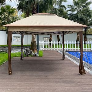 Toldo Pop Gazebo de 11x11 pies para exteriores, red extraíble con cremallera, tienda de campaña suave de 2 niveles para Patio trasero, jardín, área de Camping - Product Image 6