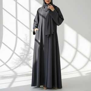 <b>Women</b> Modest Plus Size Breathable Quick Dry Lightweight Floral Embroidered Long Sleeves Elegant Dubai Abaya Clothing - Product Image 6