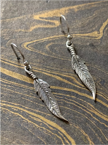 Trendy Leaf Feather <b>Dangle</b> <b>Earrings</b> In 925 Sterling <b>Silver</b> 2.2 Grams Lightweight Jewelry For Daily Wear - Product Image 3