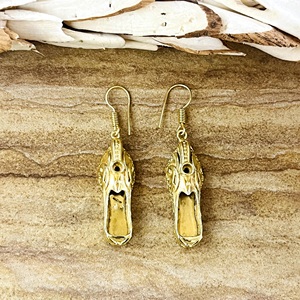 High Demand Boho <b>Slipper</b> Drop Earrings Ethnic Brass Jewelry Womens 18K Gold Plated Shoe Tribal Dangle Earrings Wholesale OEM ODM - Product Image 1