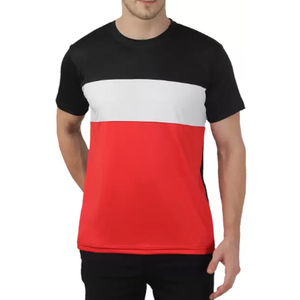 T-shirts pour hommes de haute qualité, personnalisés, anti-boulochage, col rond, manches courtes, coupe ample, formels, 100% coton, bicolores, avec impression de lettres - Product Image 1