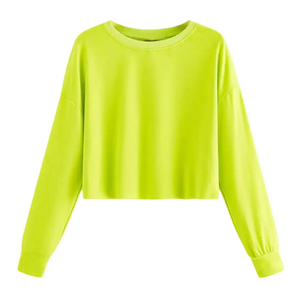 Wholesale Custom Design Stylish Long Sleeve Crew Neck Crop Top Knitted Women's <b>Sweatshirts</b> Custom Logo Colors <b>Leopard</b> <b>Print</b> - Product Image 2