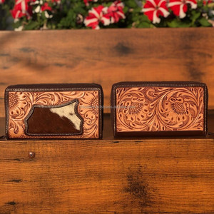 กระเป๋าสตางค์หนังวัวสไตล์ตะวันตกแกะสลักด้วยมือ - Product Image 3