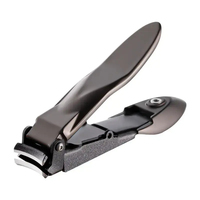 Coupe-ongles en acier inoxydable de gros, à mâchoires courbées, grande ouverture, durable, pour ongles épais, gris bronze premium