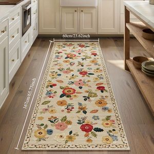 Tappeto Lavabile 2x3 Floreale per Interni, Antiscivolo, Piccolo Tappetino d'Ingresso con Resistenza alle Macchie, Tappeto a Pelo Corto - Product Image 4