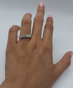 1.25 CT 5 Stone Lab Grown Brilliant Cut <b>Diamond</b> <b>Ring</b> 18K Gold Plated | Trendy IGI Certified Luxury Wedding Anniversary Bridal - Product Image 4