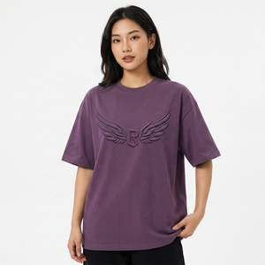   T-shirt Homme Oversize à Manches Courtes avec Logo R Ailes en Relief, Col Rond Tricoté, Design Décontracté sur le Devant - Product Image 3