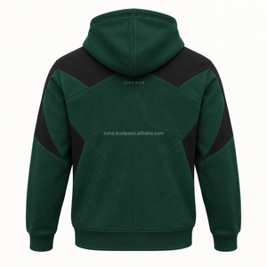 Sudadera con Capucha Personalizada para Hombre, Sudadera con Capucha de Forro Polar Verde, Bolsillo Frontal Tipo Canguro, Corte Regular, Venta al por Mayor, Ropa Casual de Invierno, OEM - Product Image 4