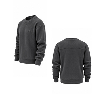 Sweat-shirt unisexe à manches longues en tricot gaufré, fournisseur de vêtements personnalisés - Product Image 6
