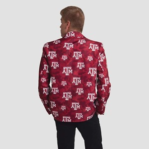 Texas A&M Aggies Digital Camo Blazer Men's Sportswear <b>Suit</b> Jacket <b>Red</b> Printed Polyester Woven Notched Collar Single Breasted - Product Image 2