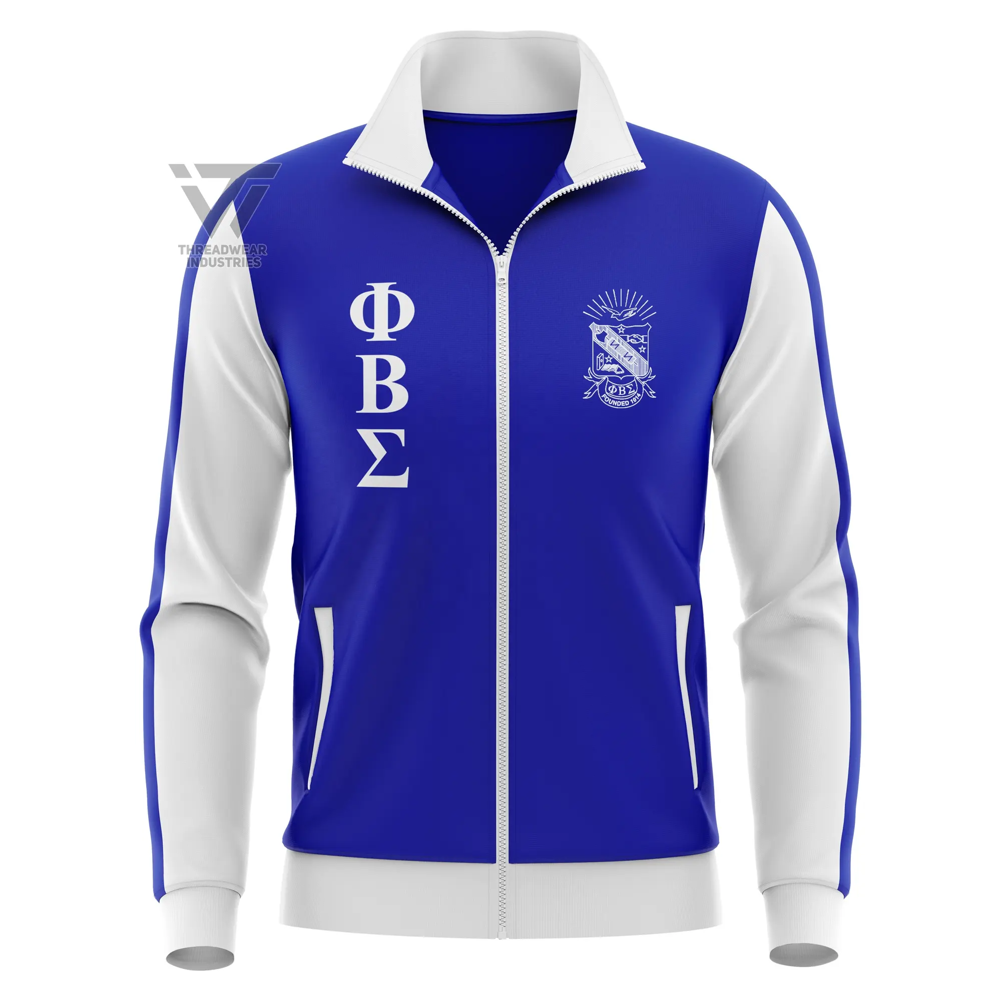 Custom Greek Phi Beta Sigma Fraternity Embroidered Paraphernalia Track Jacket