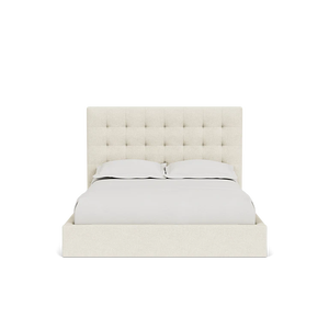Wholesale Modern <b>Floating</b> Platform Bed | Upholstered Shelter Headboard Walnut Bed <b>Frame</b> - Product Image 1