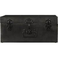 Boîte de rangement rectangulaire en métal de style européen, finition noire, poignées robustes, durable, imperméable, recyclable, utilisation domestique, légère, solide