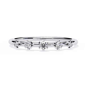แหวนเพชรทรงกลมแบบคลาสสิกเรียบง่ายสำหรับผู้หญิง ทองคำแท้ 14k สามารถสวมซ้อนกันได้ เหมาะสำหรับเป็นของขวัญ งานหมั้น วันครบรอบแต่งงาน - Product Image 5